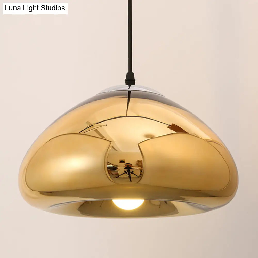 7’/12’ Doublewalled Pendant Lighting Postmodern Glass Suspension Lamp - Silver/Gold/Bronze