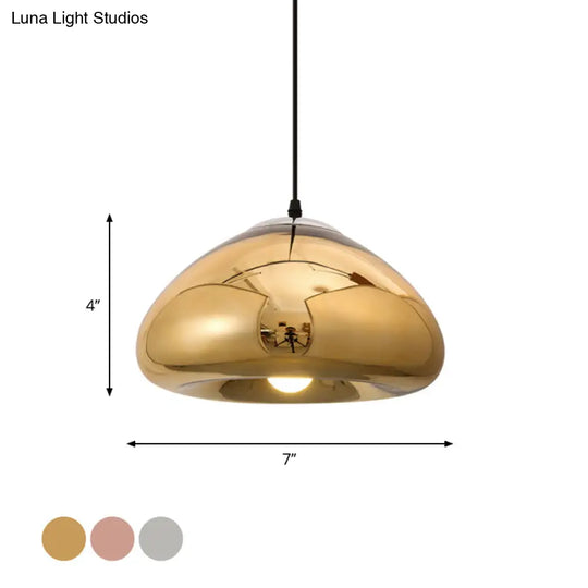 7’/12’ Doublewalled Pendant Lighting Postmodern Glass Suspension Lamp - Silver/Gold/Bronze