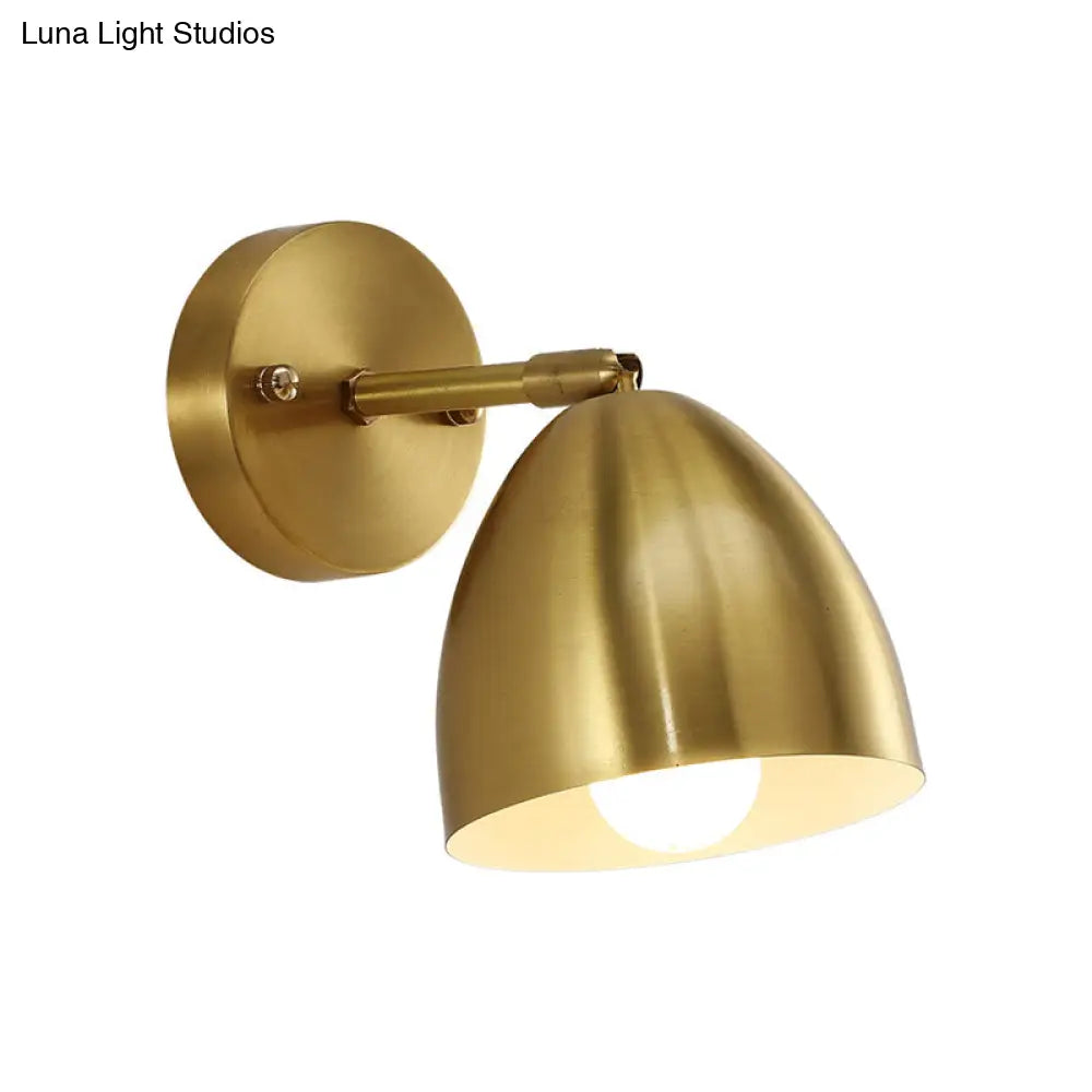 7.5/12 W Brass Wall Sconce - Modern Tapered/Drum/Oval Design Gold Finish