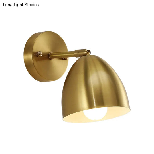 7.5/12 W Brass Wall Sconce - Modern Tapered/Drum/Oval Design Gold Finish