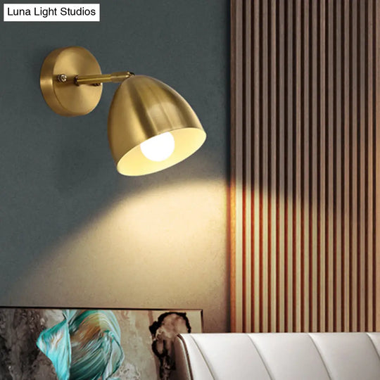 7.5/12 W Brass Wall Sconce - Modern Tapered/Drum/Oval Design Gold Finish