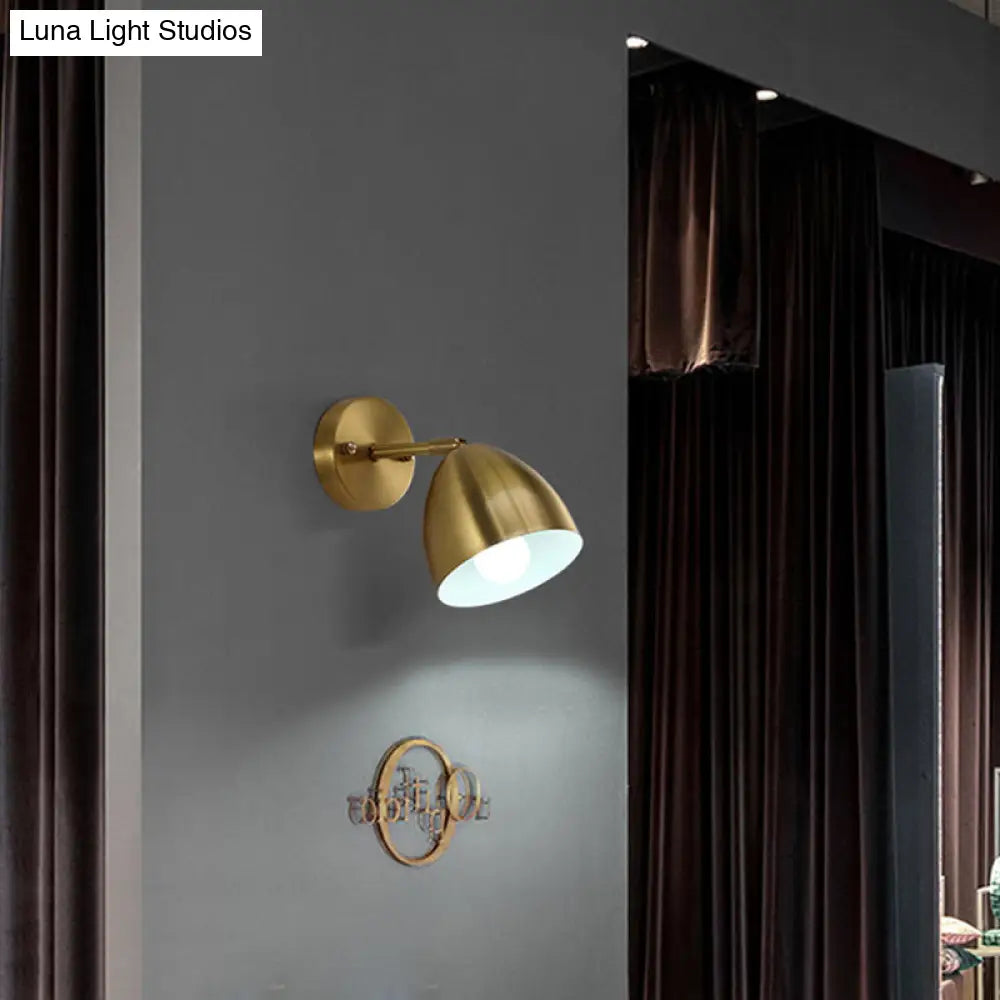 7.5/12 W Brass Wall Sconce - Modern Tapered/Drum/Oval Design Gold Finish