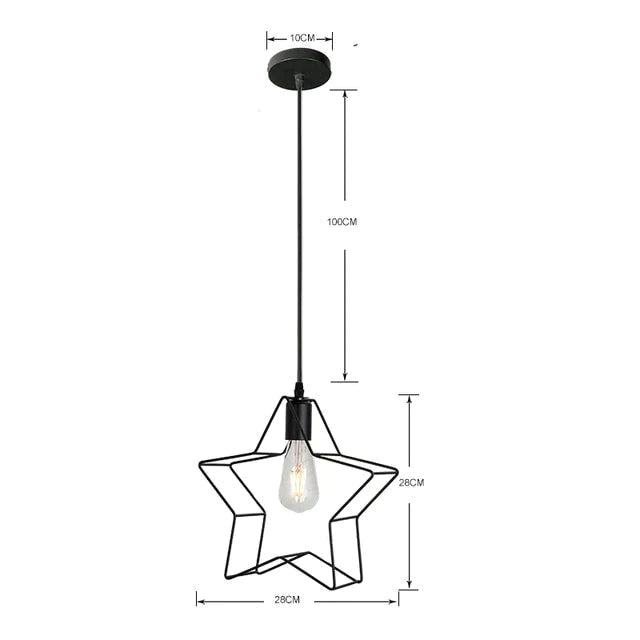 7 Type Modern Black Cage Pendant Lights Iron Minimalist Nordic Pyramid Lamp 8011
