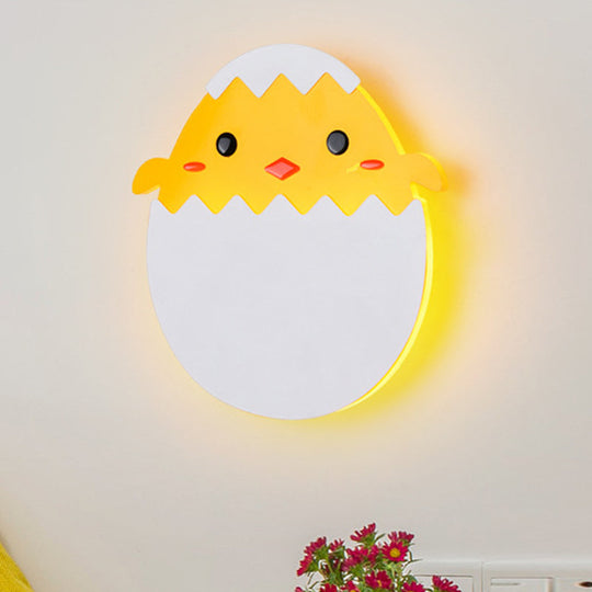 Eggette/Dinosaur Wall Lighting Cartoon Acrylic Led Green/Yellow Sconce Lamp For Kids Bedside Yellow