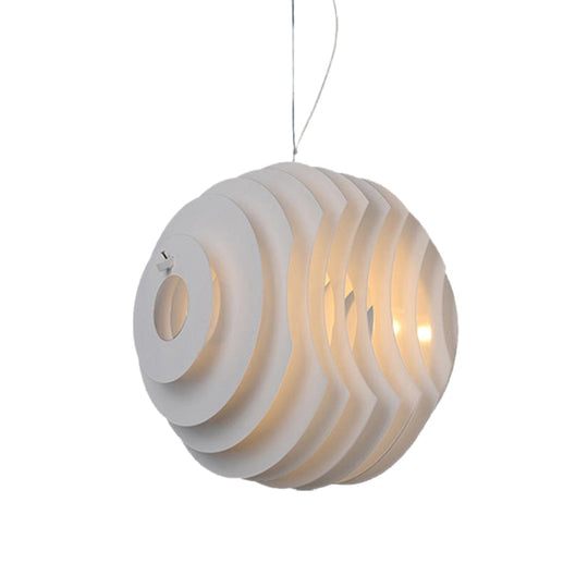 Modern White Honeycomb Dining Room Pendant Light With Metal Suspension - 1-Light