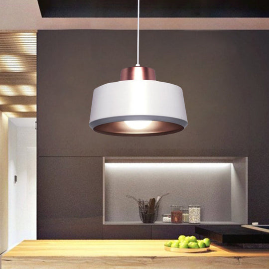 Modern Nordic Hanging Ceiling Light - White Metal Pendant For Dining Room