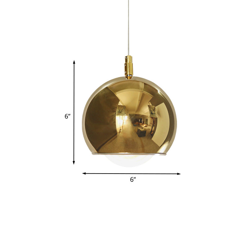 Rotatable Gold Iron Globe Pendant Lighting Kit with LED, Perfect for Modern Spaces