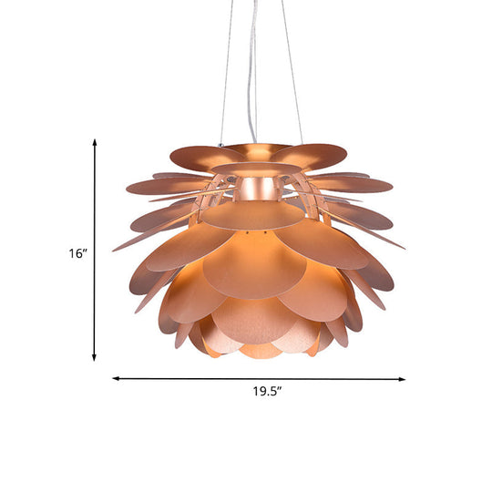 Copper Finish Pinecone Pendant Light For Contemporary Restaurant Decor