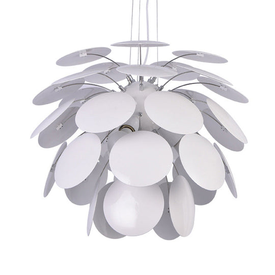 Modern Pinecone Pendant Lamp - Metallic 1-Head White 19.5/23.5 Wide