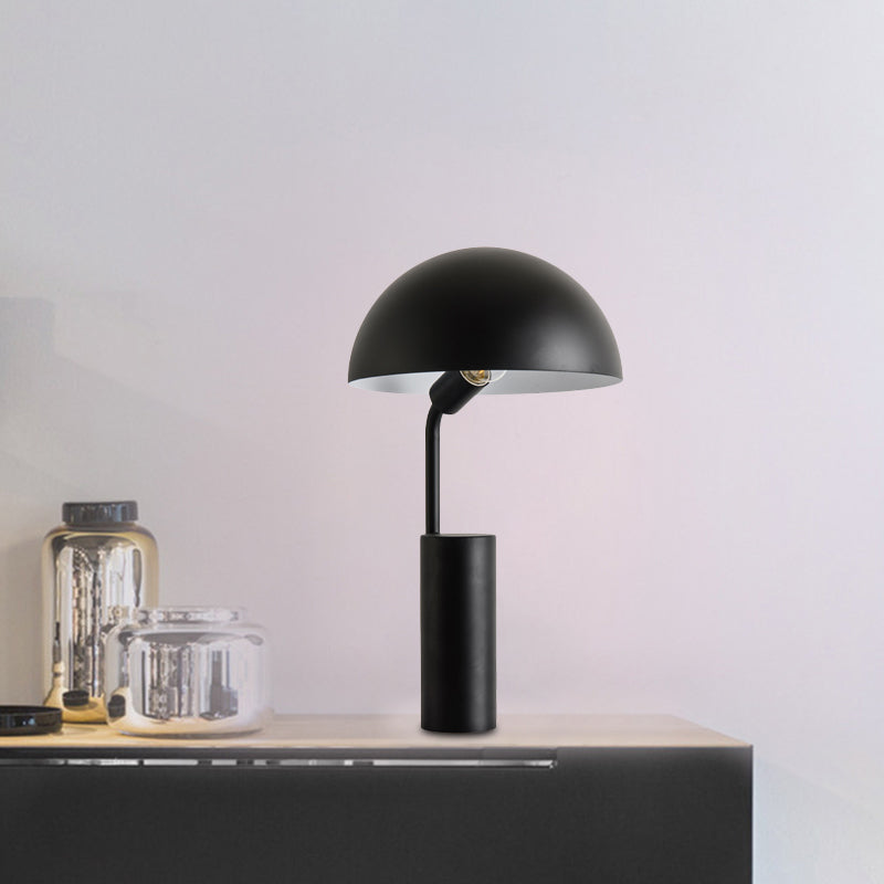 Adjustable Iron Domed Macaron Desk Lamp With Black/Light Green Finish Black