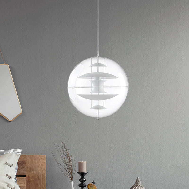 Modernist Clear Acrylic Ball Ceiling Light with Contemporary Disc Deco - White/Gold/Silver