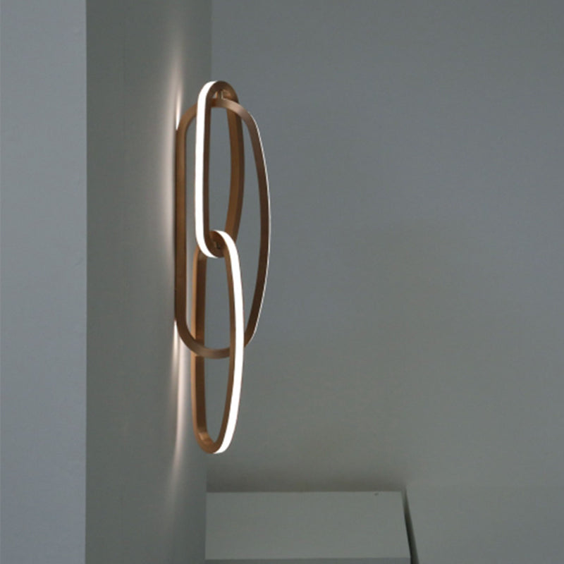 Modern Aluminium Gold Led Wall Sconce For Living Room