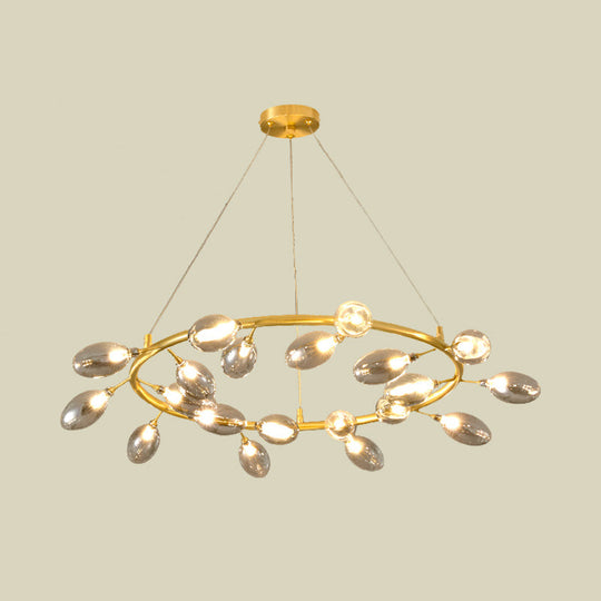 Post Modern Gold Metal Garland Chandelier Pendant Lamp - Led Ceiling Light With 20 Bulbs