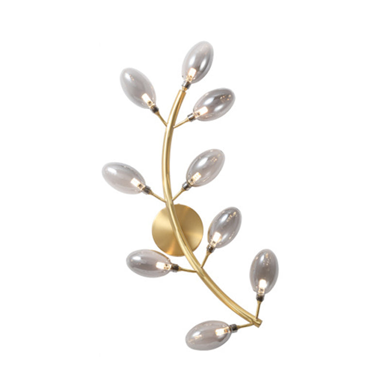 Modernist Gold Grape Wall Sconce Light - 9 Heads Metal Lamp Fixture For Bedside