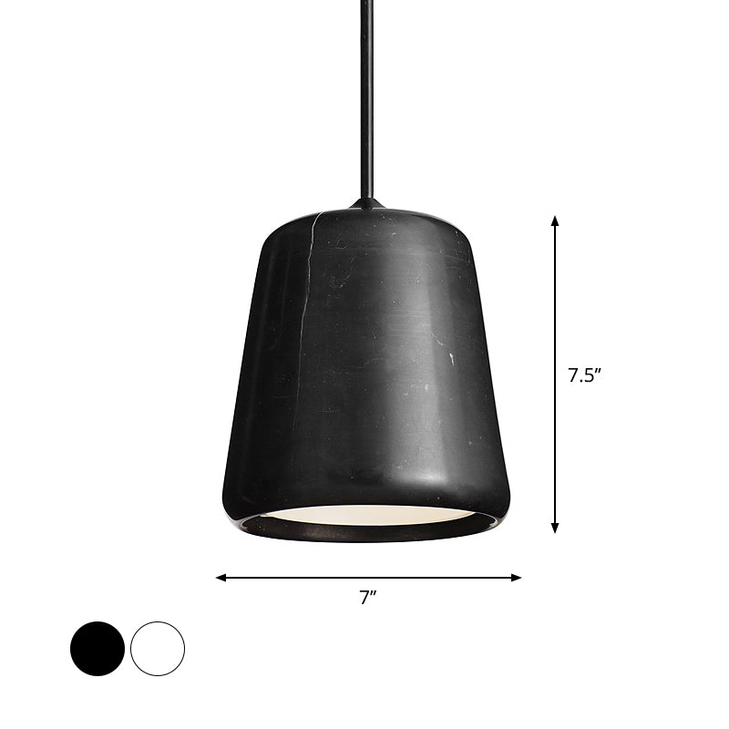 Nordic White/Black Hanging Lamp with Marble Shade - Ideal for Living Room Down Lighting