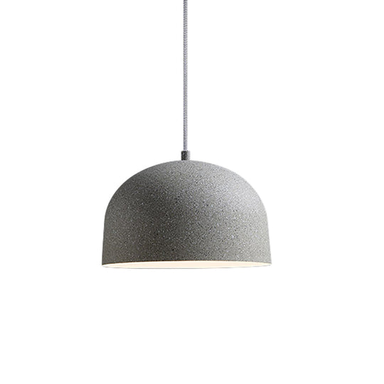 Minimalist Pendant Light Kit - Black/Grey Finish, Dome Ceiling Hang Fixture with Iron Shade