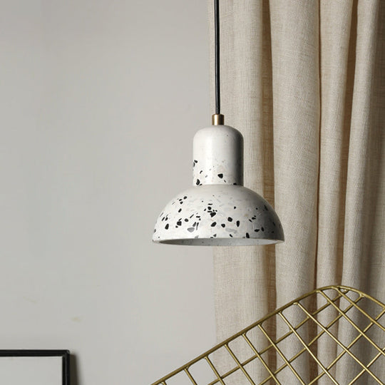 Nordic 1-Light Cement Urn Ceiling Pendant Lamp In White And Black For Restaurants