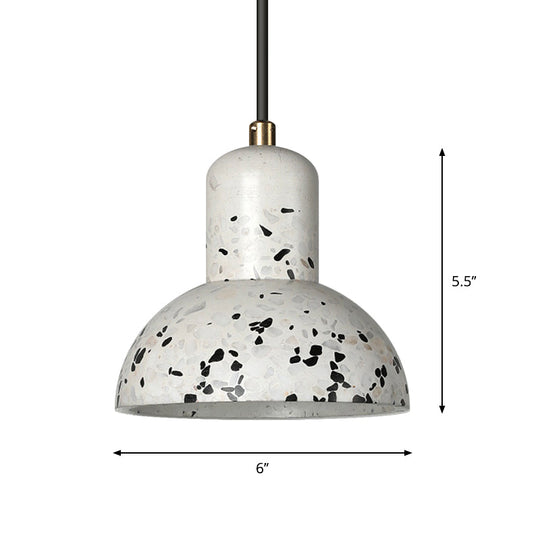 Nordic 1-Light Cement Urn Pendant Lamp - White and Black Ceiling Lighting for Restaurants