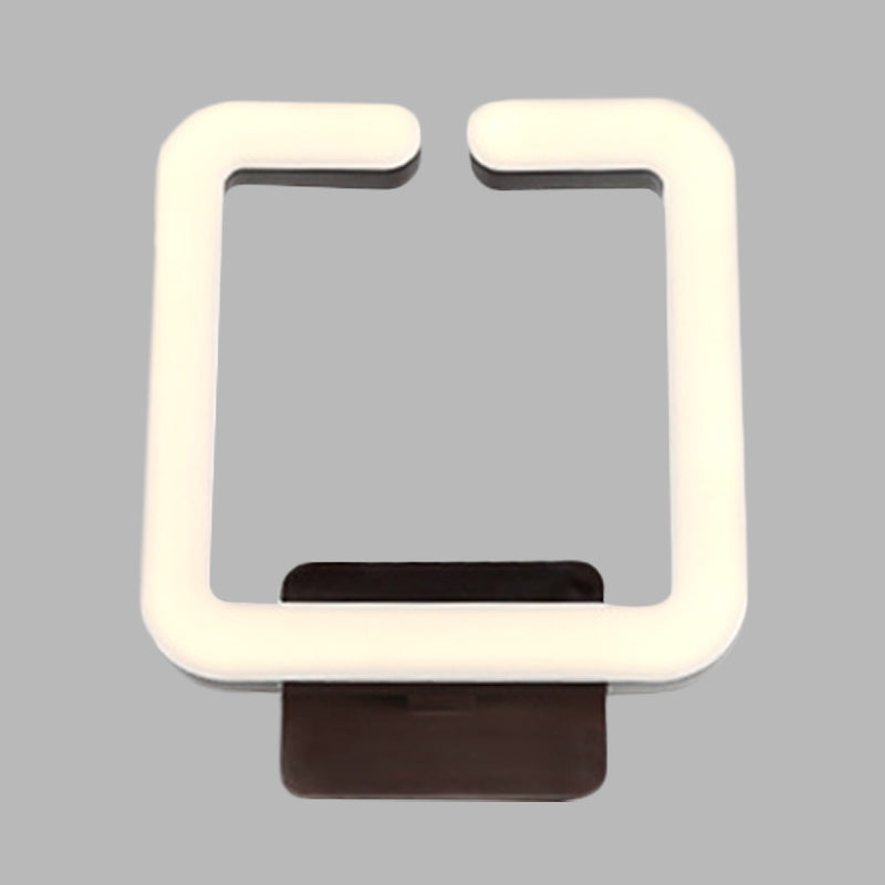 Modern Led Aluminum Wall Sconce In Warm/White/Natural Light - Square Coffee Design