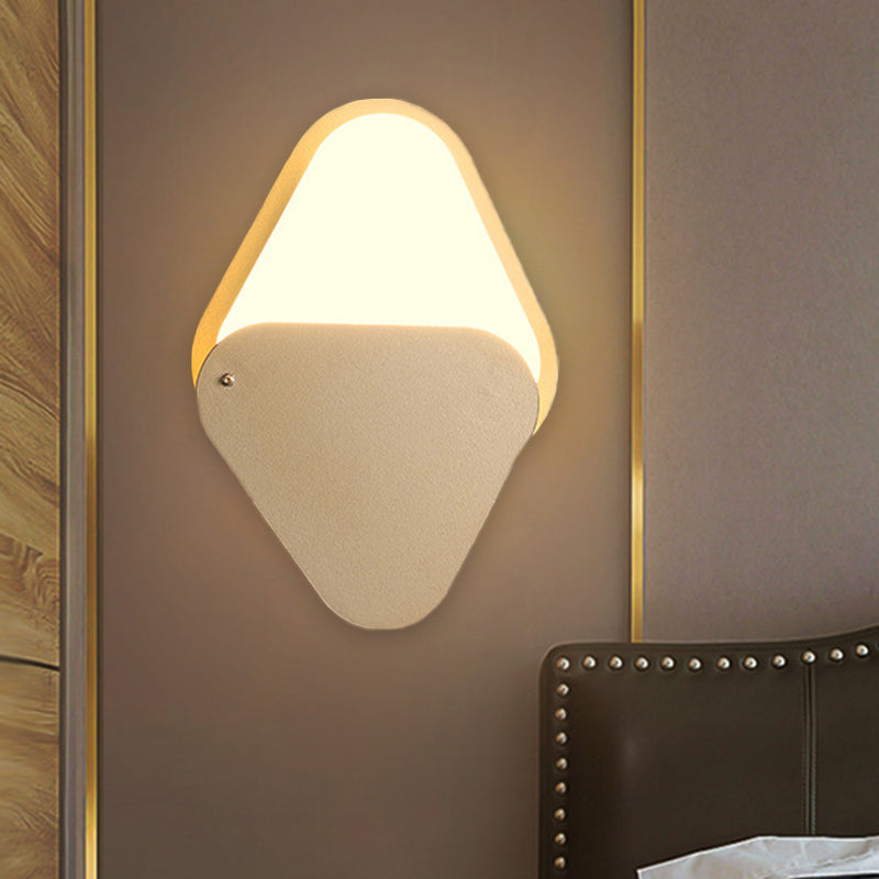 Gold Led Rotatable Wall Sconce: Simple Metal Triangle Fixture For Bedroom