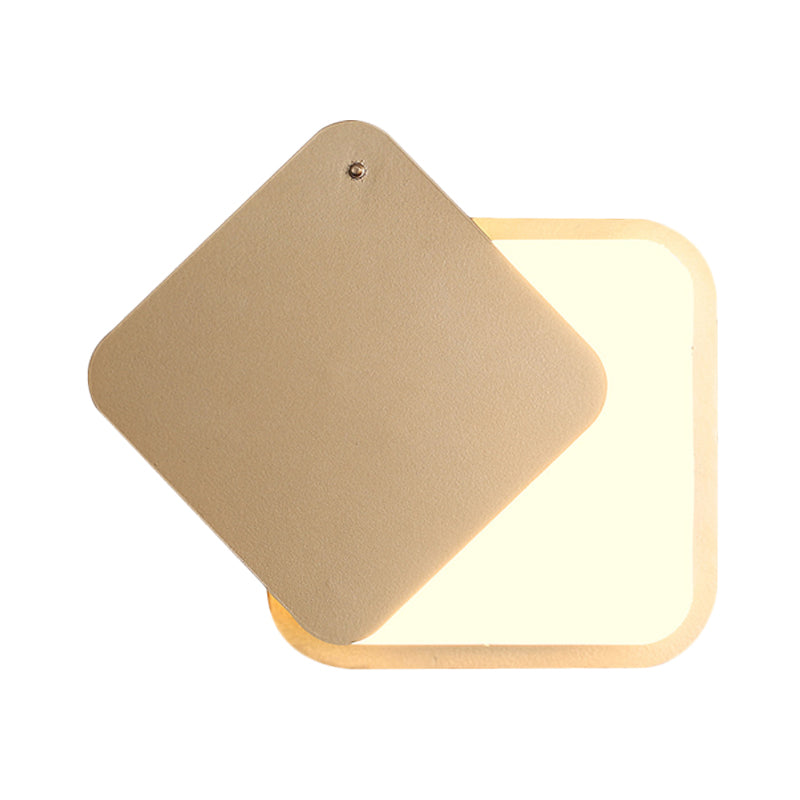 Modern Gold Finish Led Wall Sconce With Rotatable Design - Square Metallic Lighting