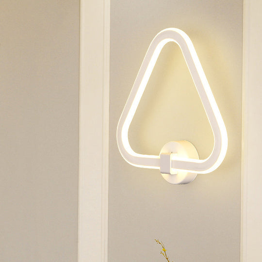 Modern White Triangle Led Acrylic Wall Lamp For Balcony - Mount Sconce