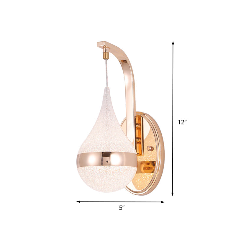 Modern Acrylic Waterdrop Wall Light With Led Gold Backplate - Sconce Lamp