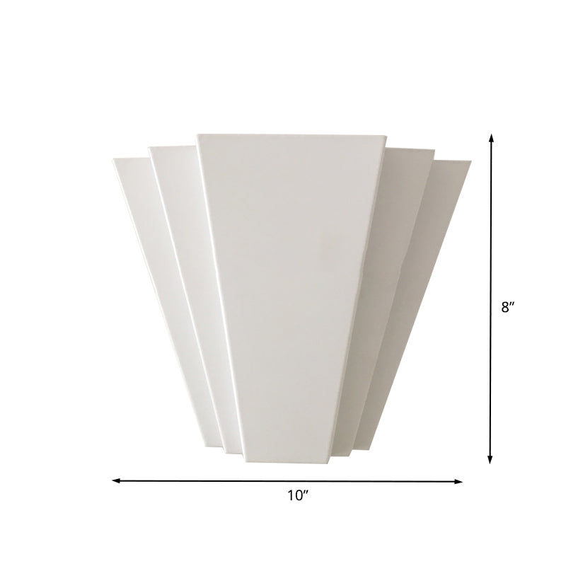 Contemporary Led Iron Wall Sconce White Sector Flush Mount Light - White/Warm Lighting