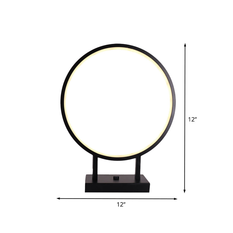 Sleek Minimalist Aluminum Led Desk Lamp - Black With Plug-In Cord White/Warm Light Ideal For Bedroom