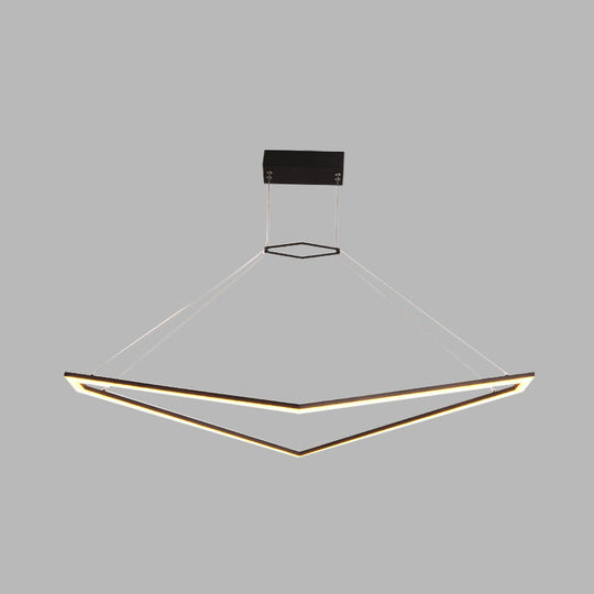 Black & White Acrylic Geometric Chandelier Pendant Light With Led Modern Hanging Lamp Fixture