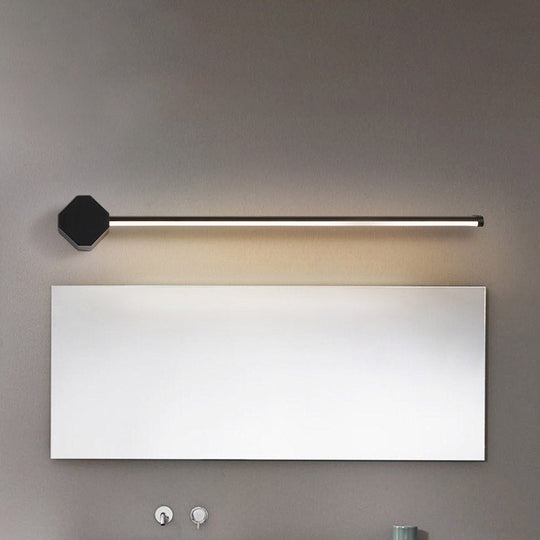 Modern Led Bathroom Sconce With Sleek Black/White Finish Slim Linear Acrylic Shade - 16/23.5 Long