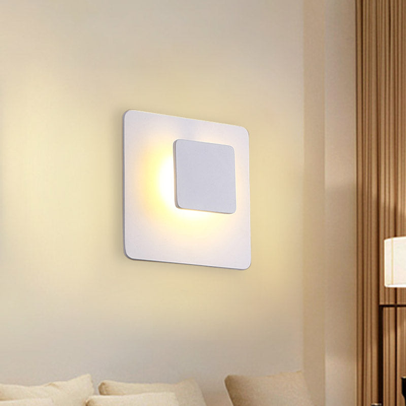 Contemporary Led Acrylic Wall Sconce Lighting For Living Room - White/Warm Light