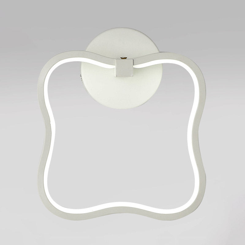 Minimalist White Curved Square Led Acrylic Wall Sconce - Warm Lighting