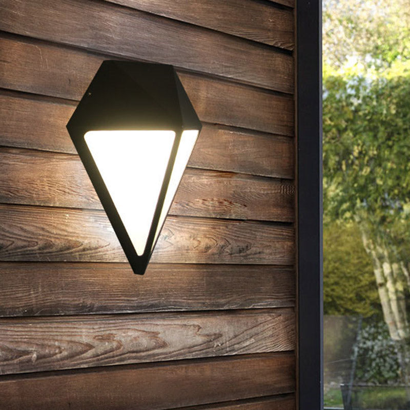 Modernist Diamond Led Sconce Light Fixture - Metallic Wall Mount Lamp In Black Multiple Options