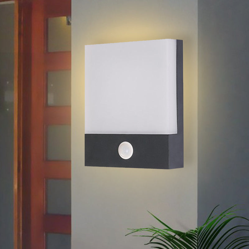 Black Metallic Led Wall Sconce Light: Modern Corner Mount Lamp With Induction Technology