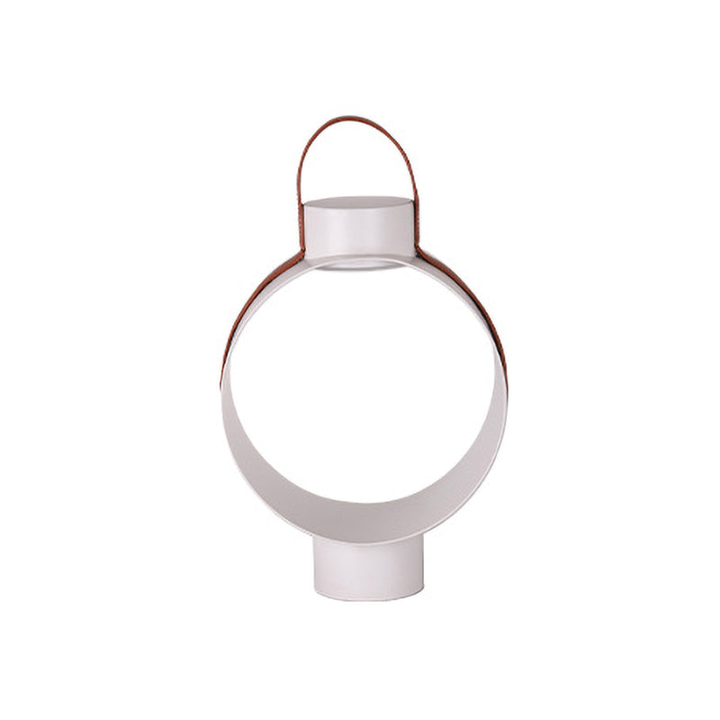 Sleek White Led Nightstand Light: Modern Circular Night Table Lamp For Bedside Ambiance