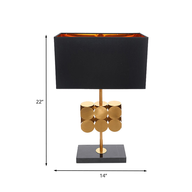 Metal Nightstand Lamp - Modernist 1-Light Black Fabric Desk Light For Bedroom