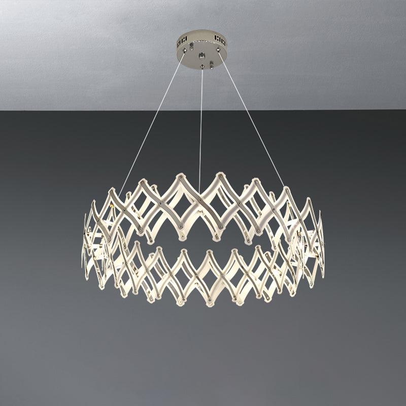 Contemporary Acrylic Led Chandelier With Warm/White Light For Dining Room In Chrome/Gold - 31.5/23.5