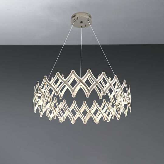 Contemporary Acrylic Led Chandelier With Warm/White Light For Dining Room In Chrome/Gold - 31.5/23.5