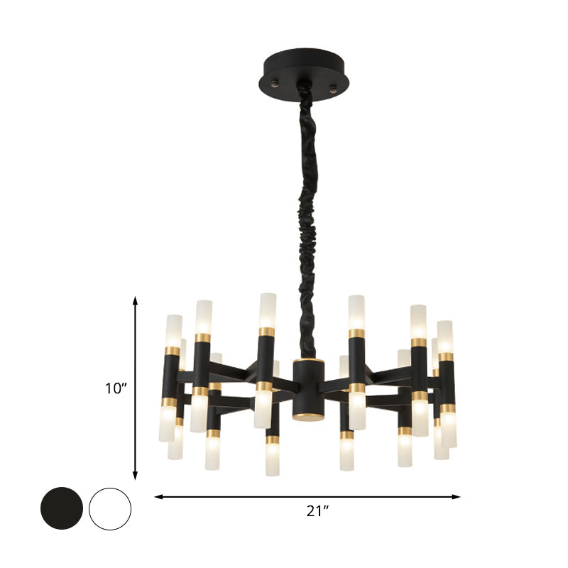 Modernist 24-Light LED Radial Ceiling Lamp in Black/Gold or White/Gold
