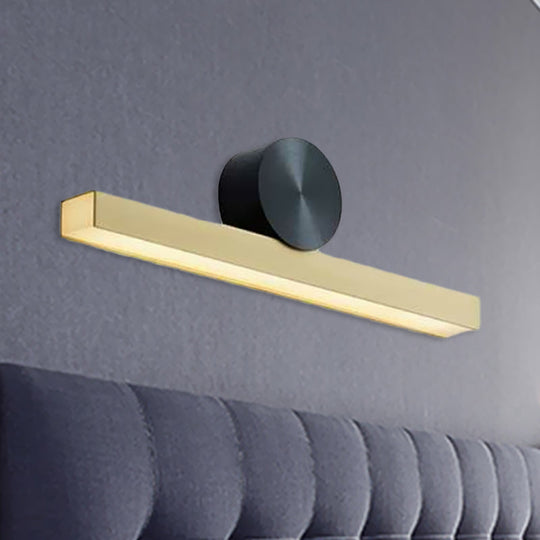 Modern Led Metallic Wall Sconce Lamp With Brass Finish And White/Warm Light / Warm