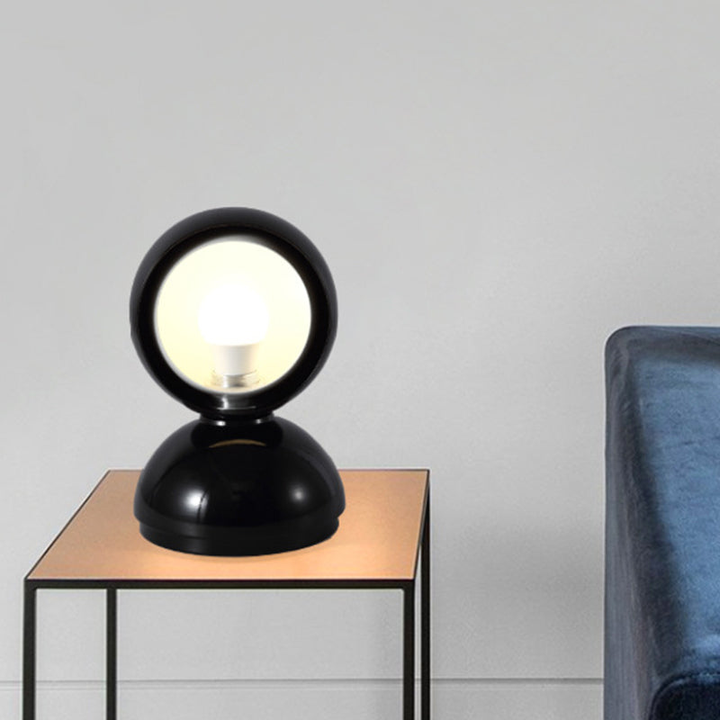 Minimalist Black Metal Desk Lamp - Semicircle Table Lighting For Bedside