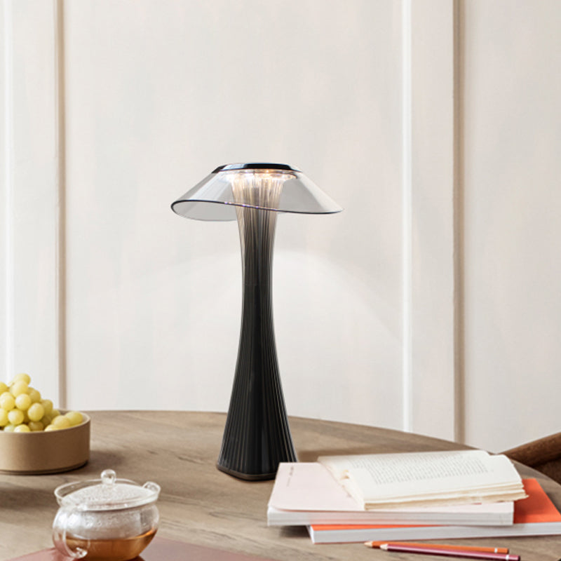 Modern Led Grey Bedside Table Lamp With Small Waist And Stylish Acrylic Lighting