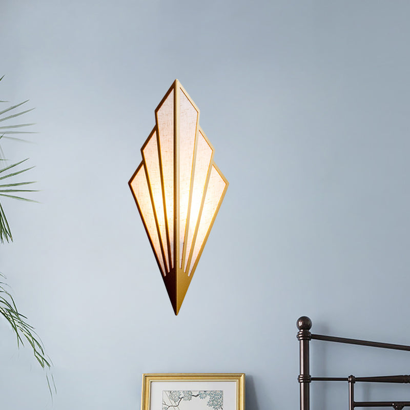 Modernist Folding Fan Metal Wall Sconce - 1-Light Gold Flush Mount Lamp