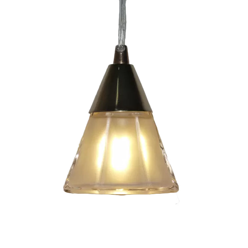 Modern Gold Cone Glass Pendant Lighting for Bedroom