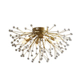Modernist Metallic Dandelion Flushmount Light In Brass With 3/4/6 Bulbs
