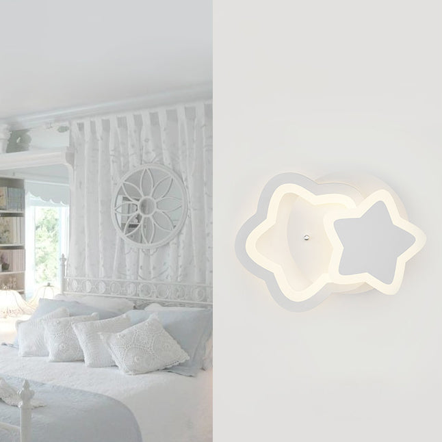 Modern Led Indoor Wall Lighting For Kids - White Acrylic Mount Light
