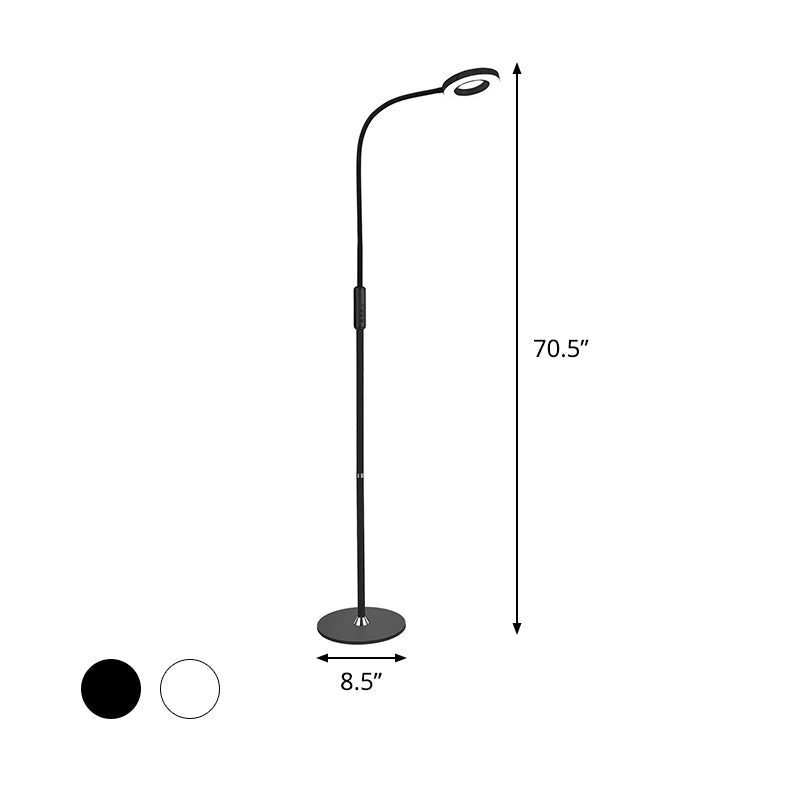 Modern Metal Loop Floor Lamp - White/Black Led Light For Living Room