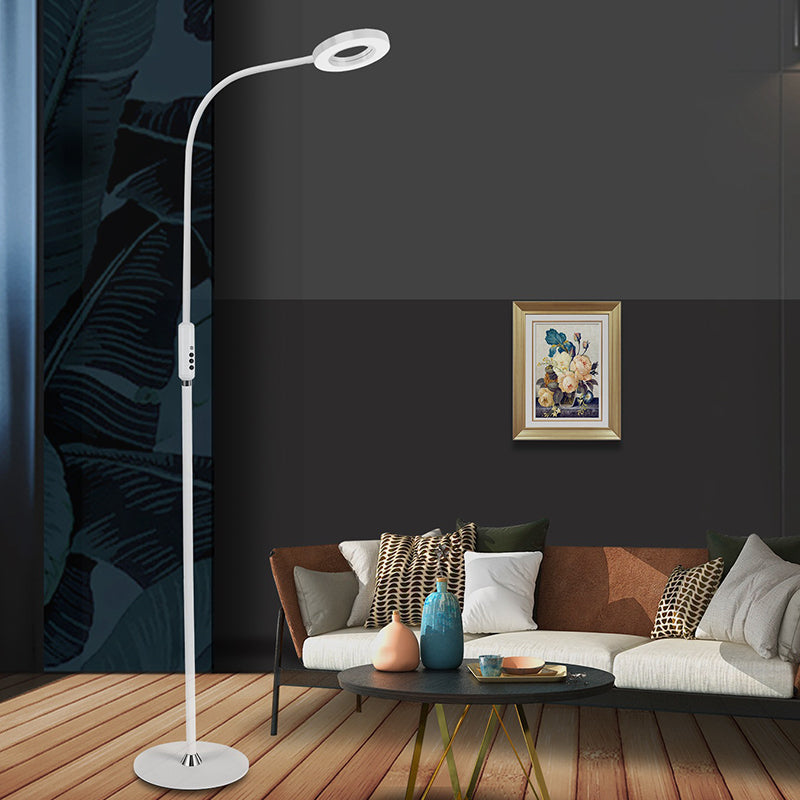 Modern Metal Loop Floor Lamp - White/Black Led Light For Living Room White