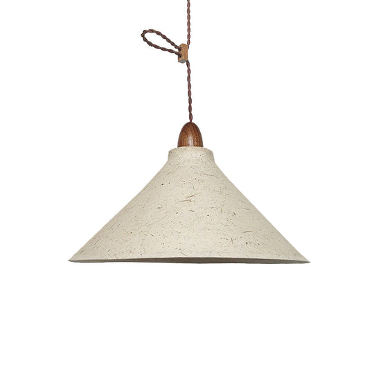 White Fabric Shade Restaurant Pendant Hanging Lamp